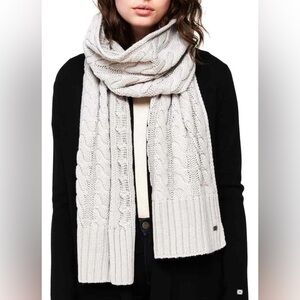 Soia & Kyo White Cable Knit Scarf